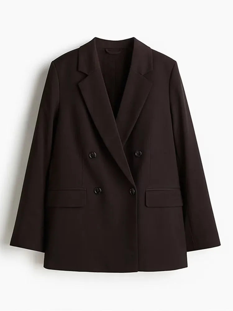 Loose Double-Breasted Short Sleeve Blazer