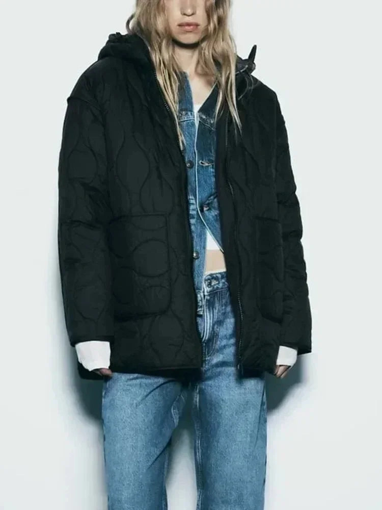 Women's Longline Hooded Puffer Coat