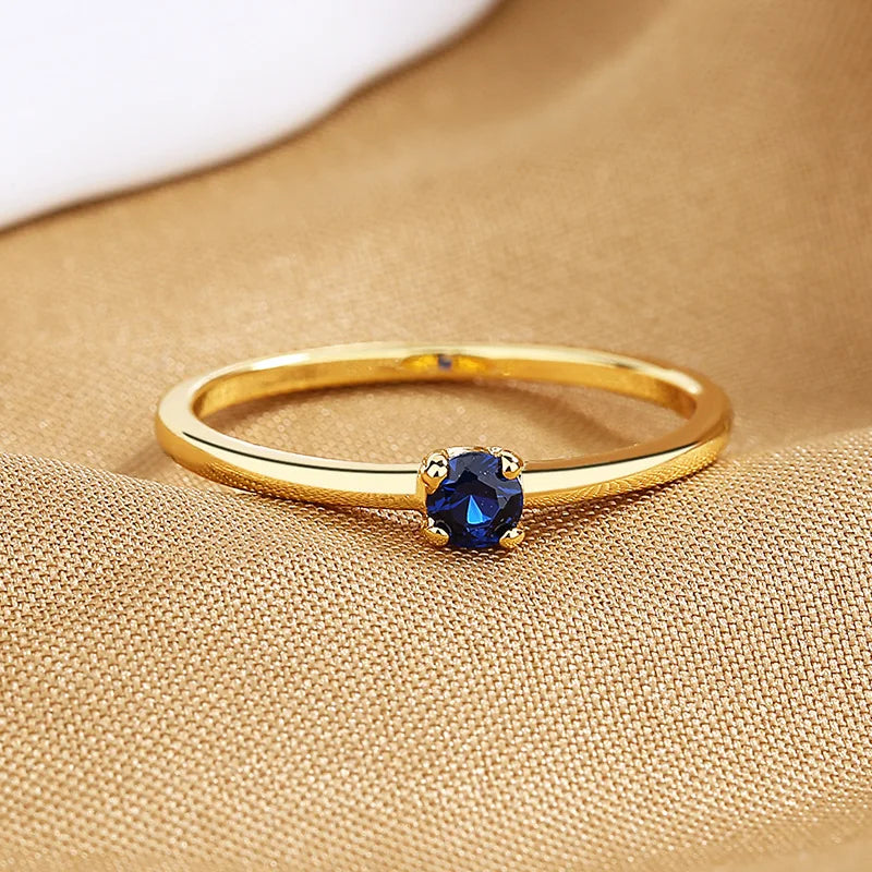 Delicate Coloured Stone Stacking Rings