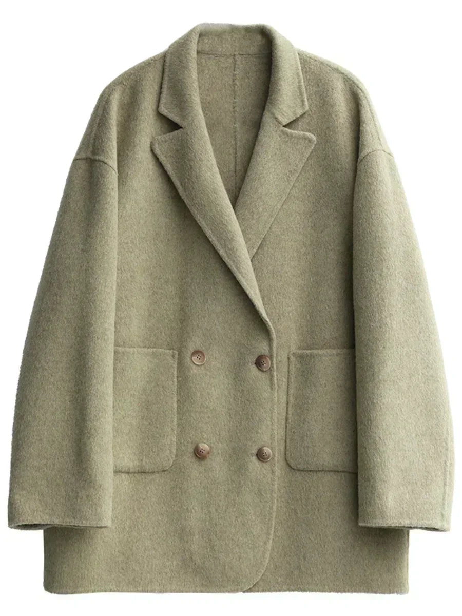Double-Sided Wool Blend Coat