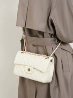 Diamond Stitch Leather Chain Bag