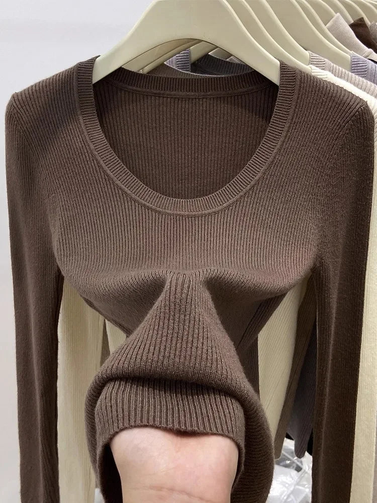Women's Slim Fit Knitted Pullover Sweater