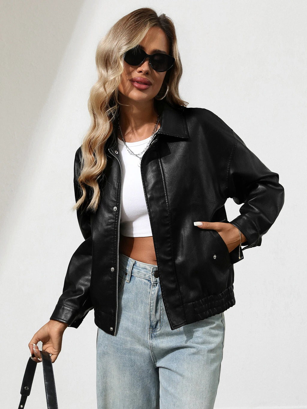 Faux Leather Motorcycle Jacket