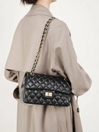 Diamond Stitch Leather Chain Bag