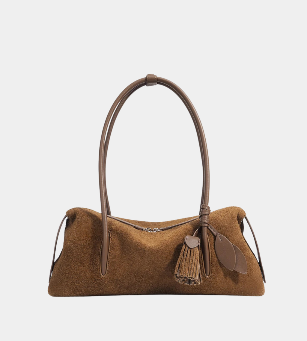 Frosted Suede Hollow-Out Messenger Bag