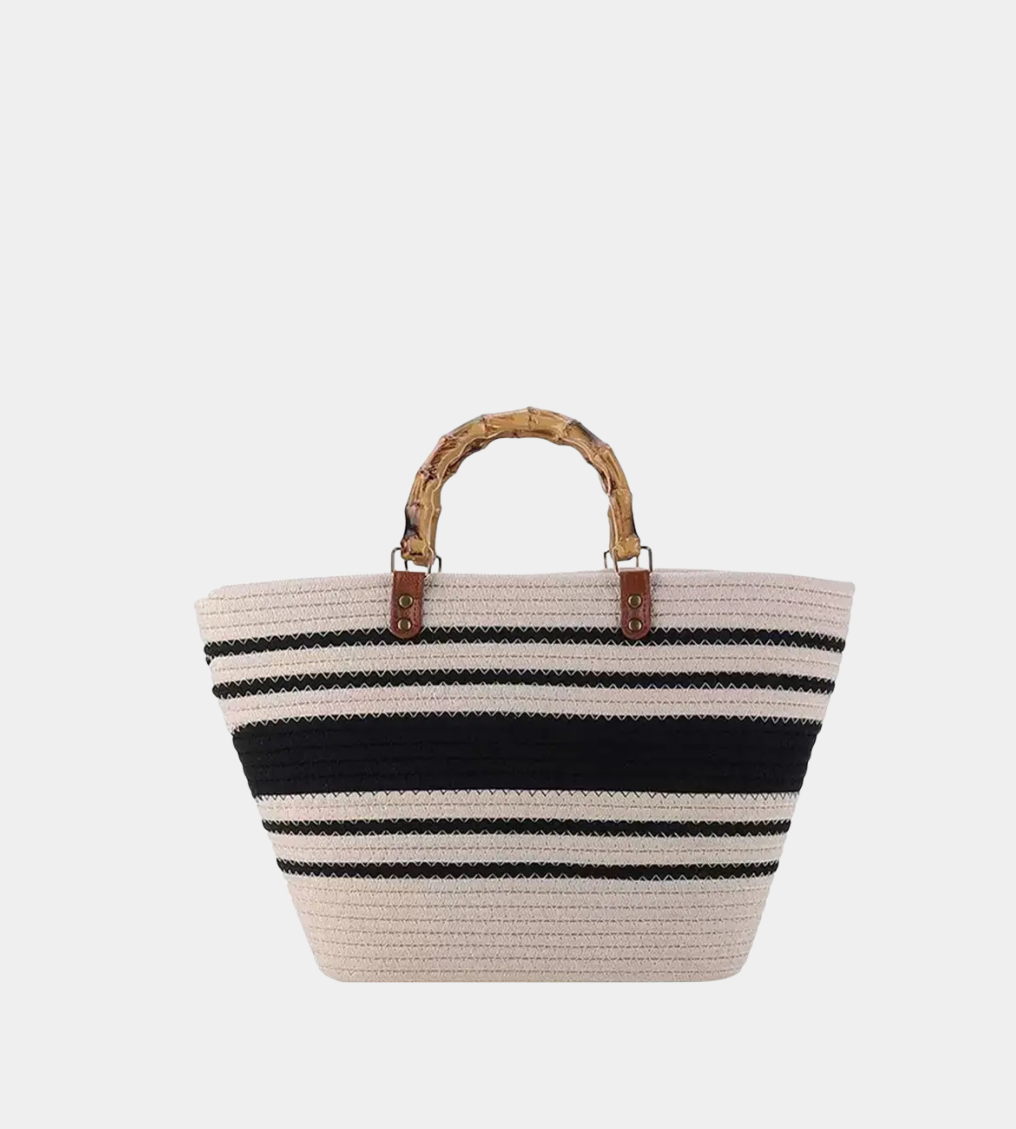 Cotton-Woven Bamboo Handle Tote
