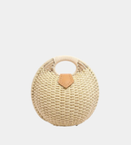Structured Straw Frame Clutch Purse