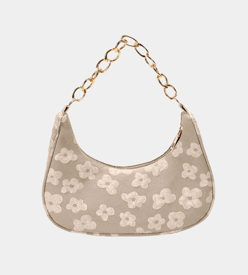 Plaid Oxford Chain Mini Pouch