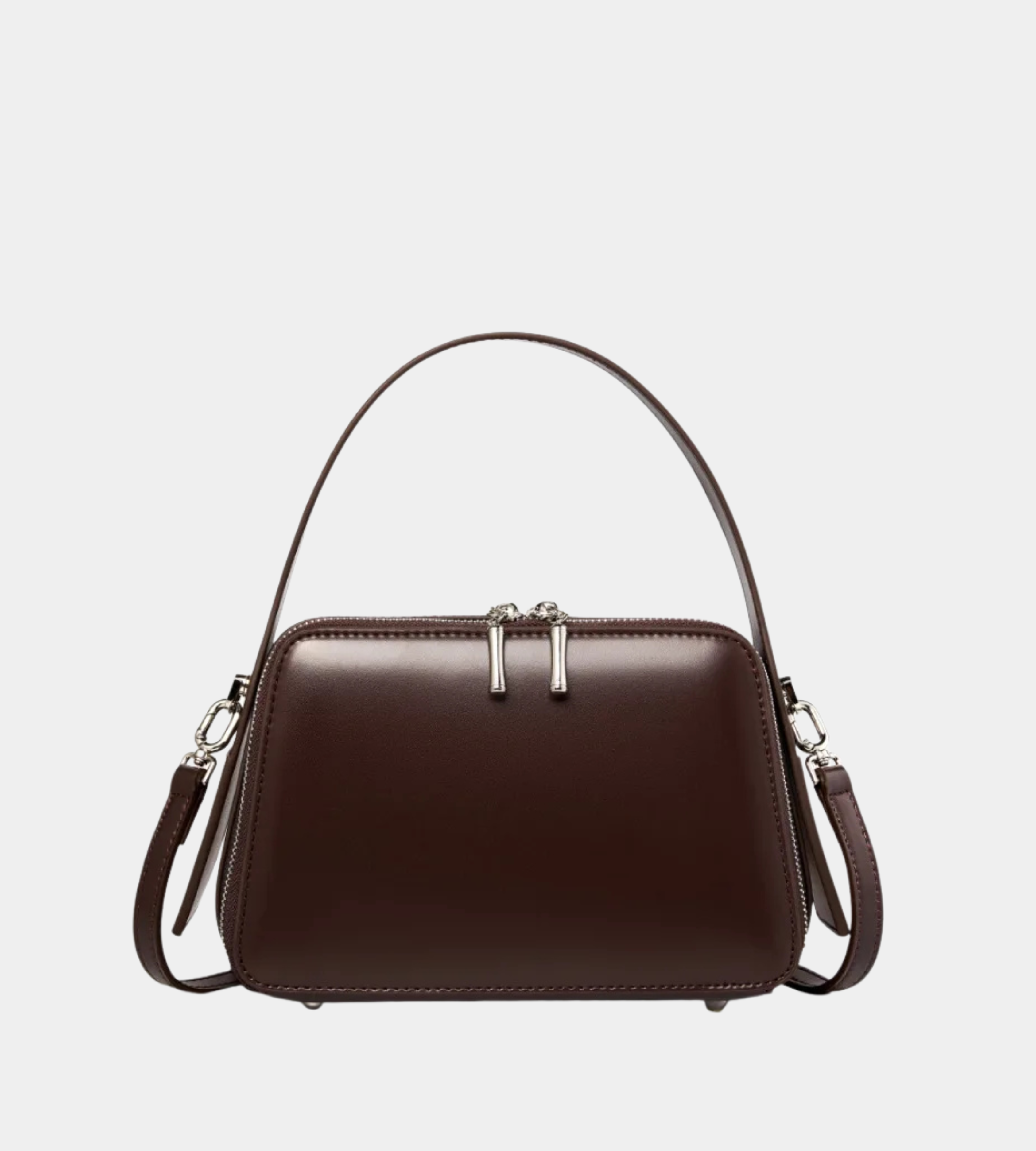 Structured Cowhide Underarm Square Bag