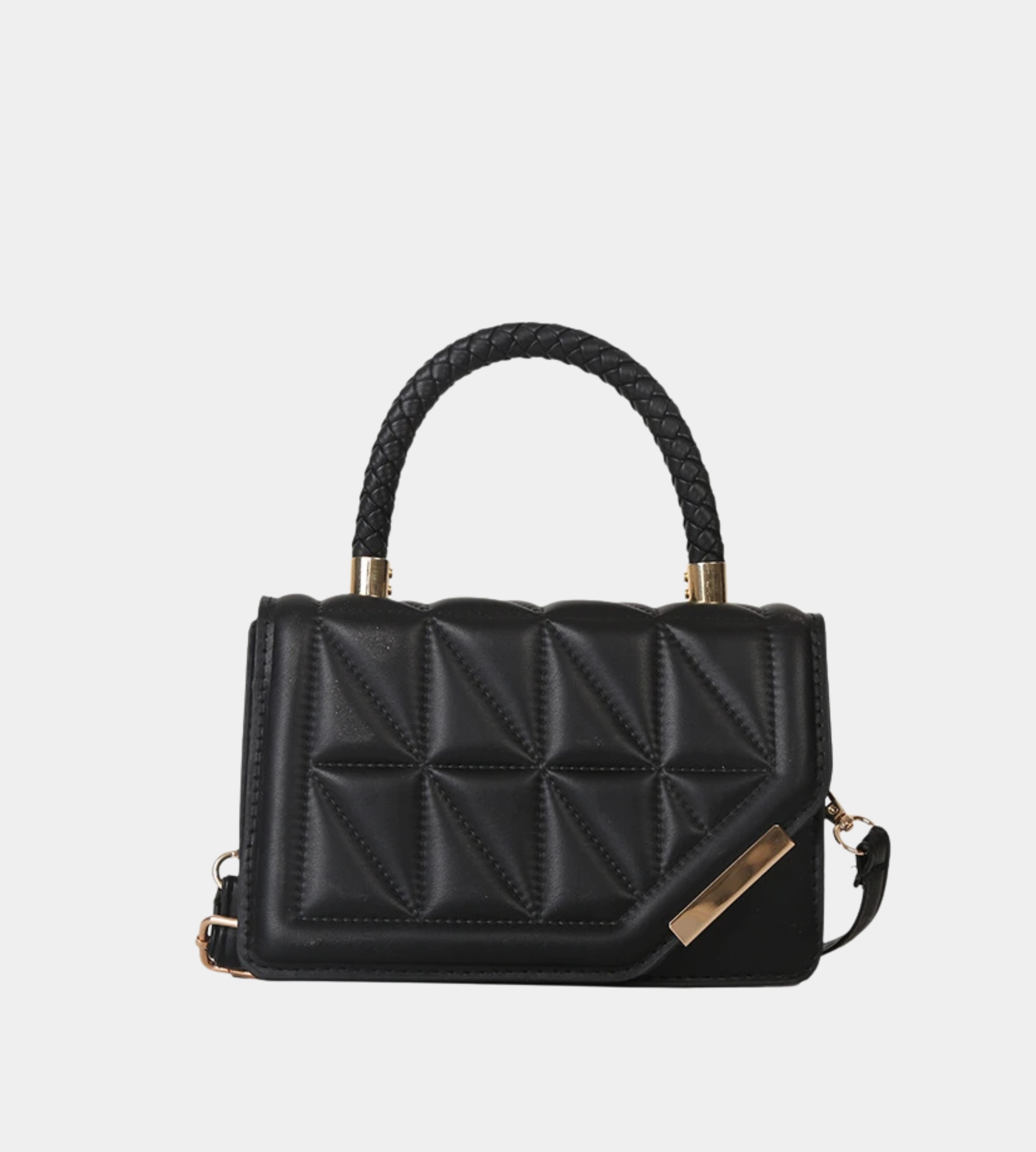 Black Plaid Square Shoulder Bag