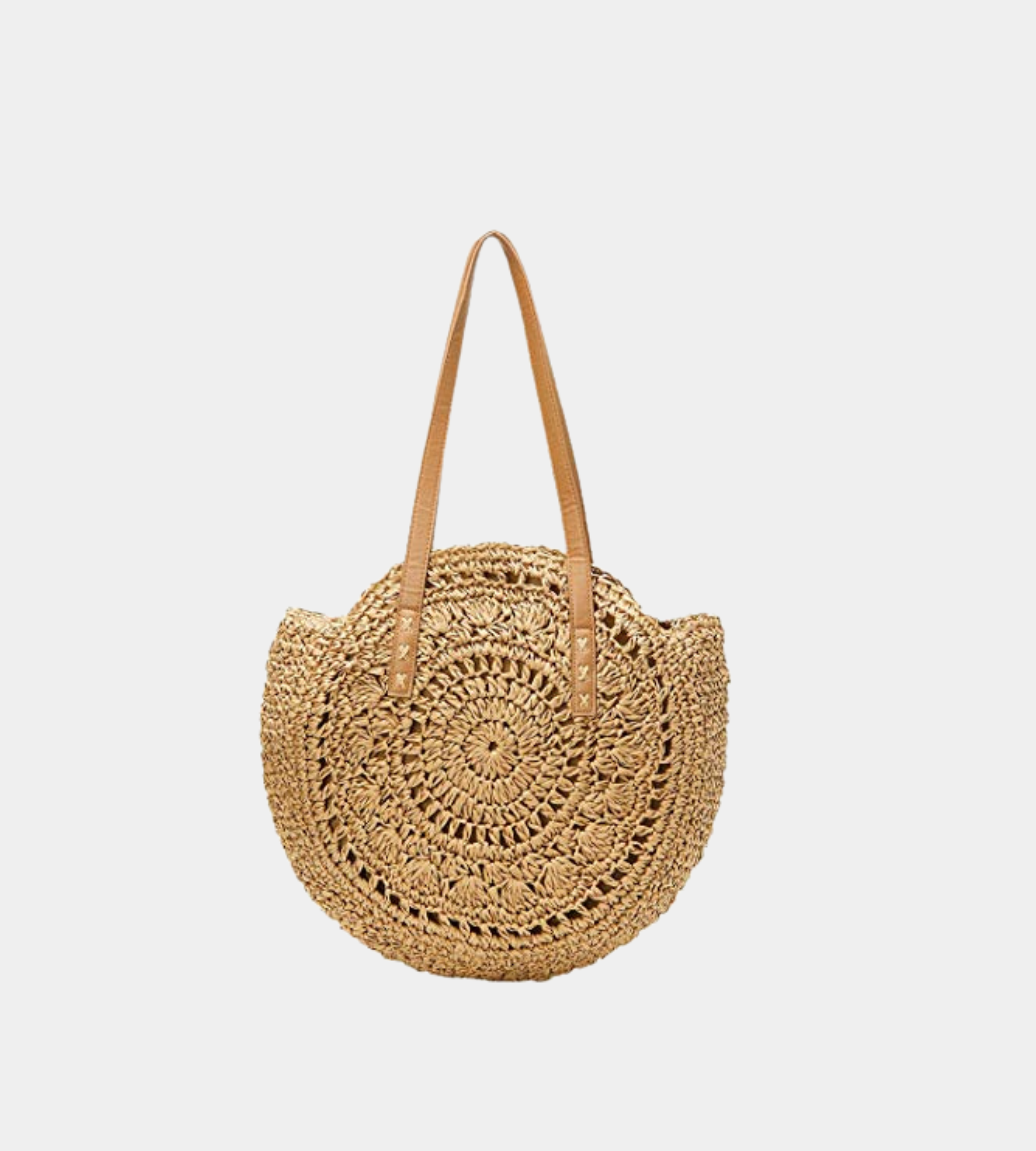Versatile Round Paper Woven Tote Bag