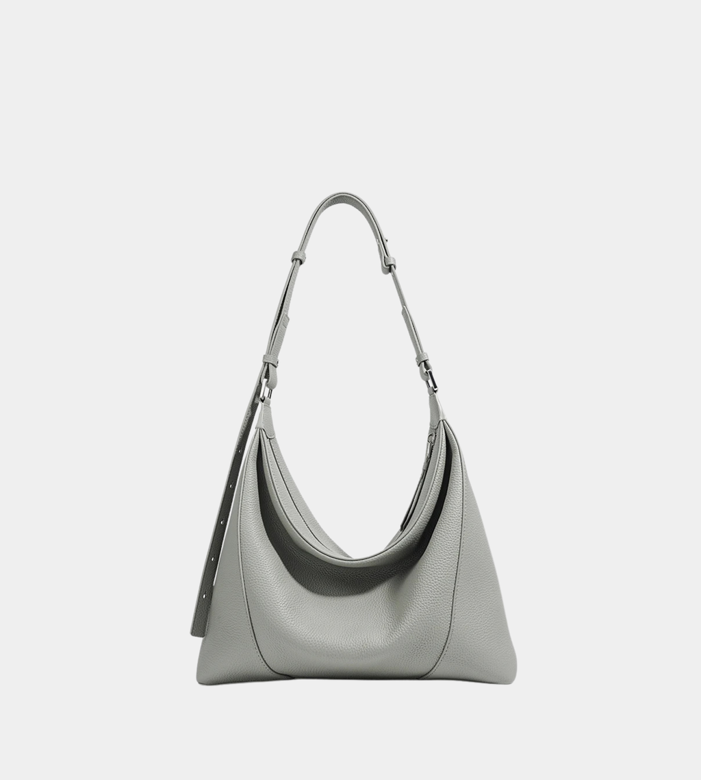 Cowhide Leather Crossbody Hobo Bag