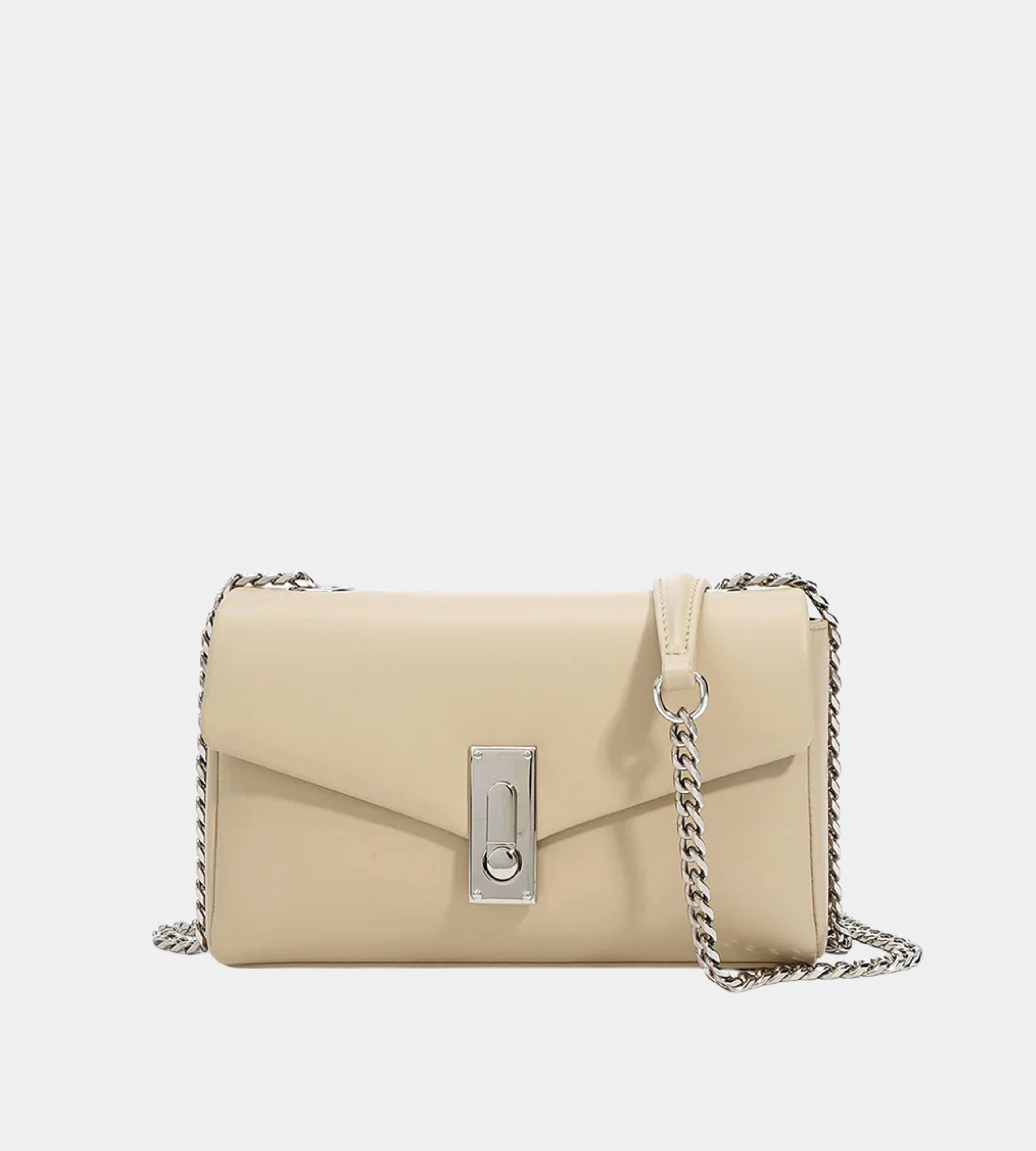 Sequined Chain-Strap Leather Clutch