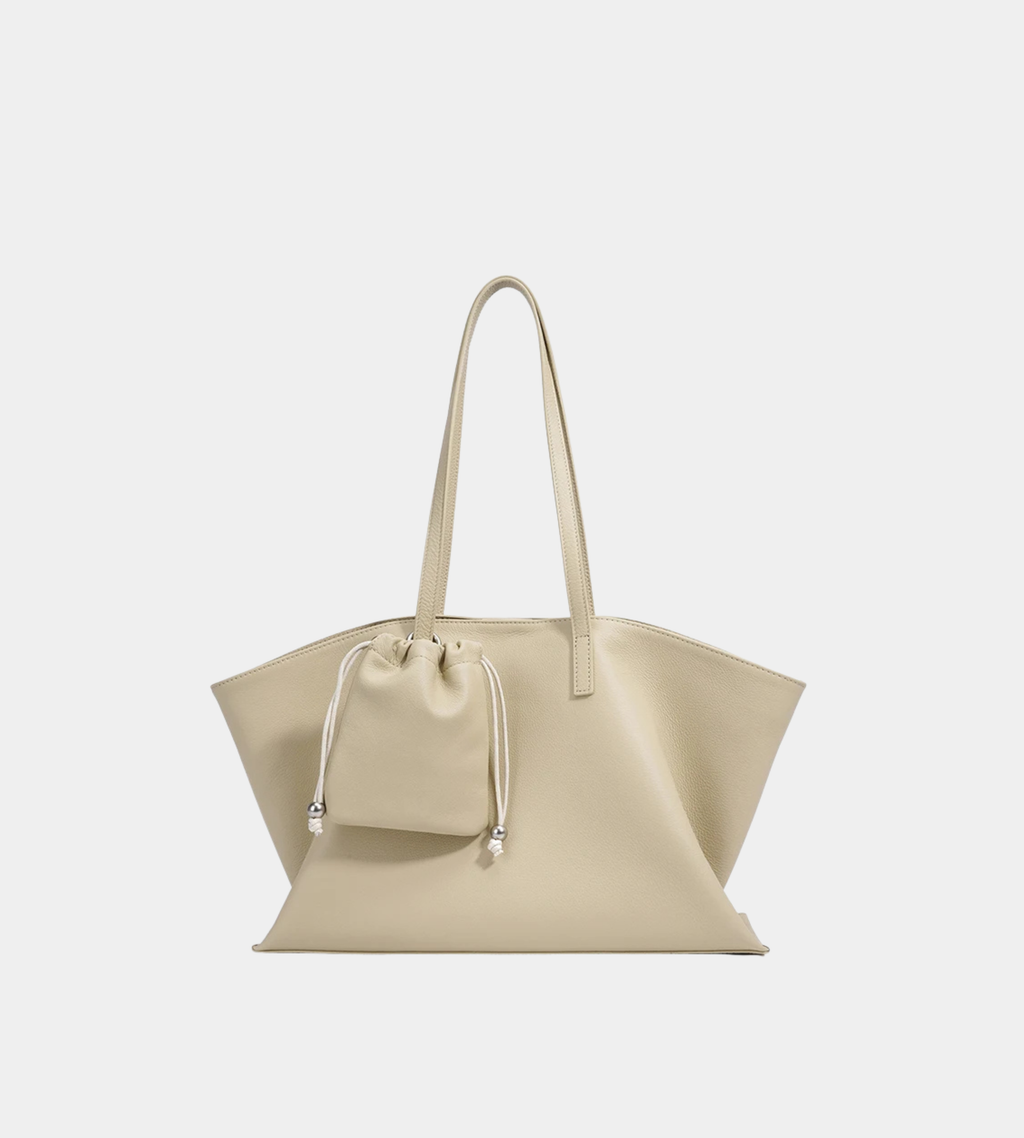 Structured Cowhide Leather Tote Bag