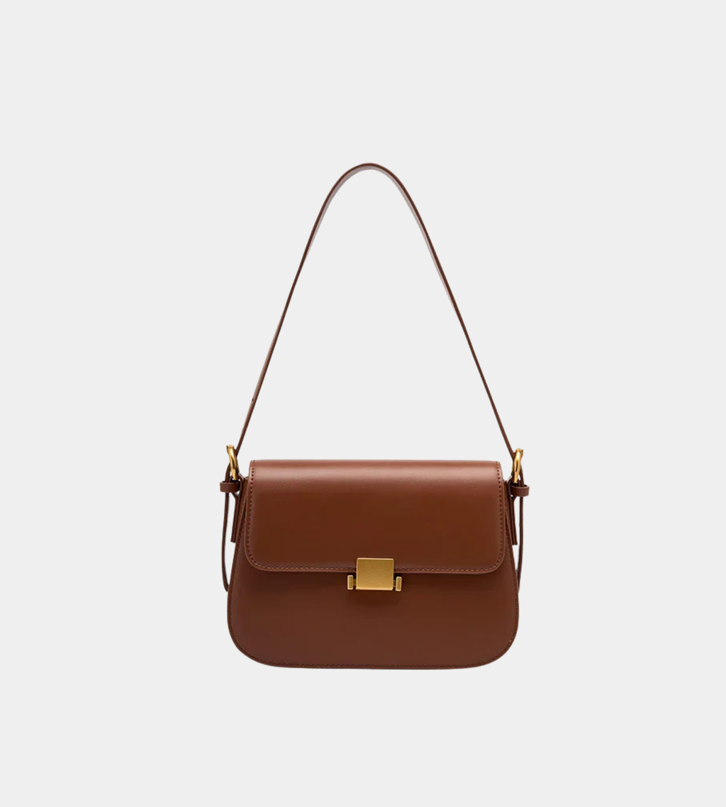 Structured Candy Pattern Leather Satchel
