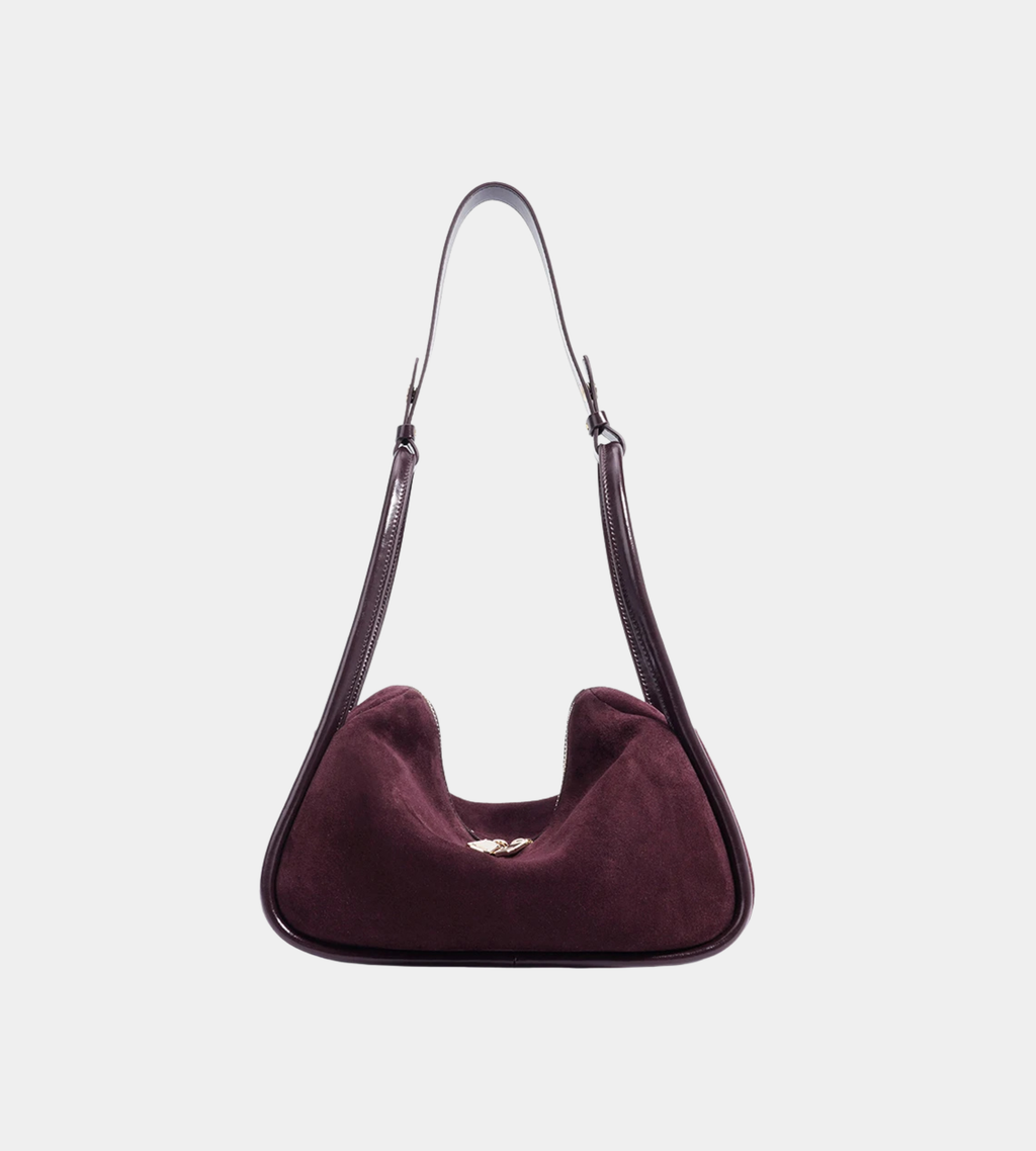 Frosted Suede Zip-Top Tote