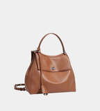 Lock-Detail Textured Leather Messenger