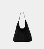 Structured Suede Commuter Shoulder Bag