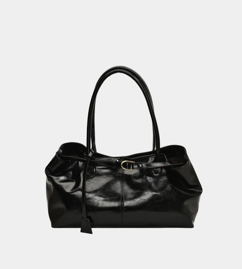 Slouchy Buckle-Closure Hobo Bag