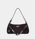 Suede Half Moon Shoulder Bag