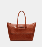 Textured Flap Top Handle Bag