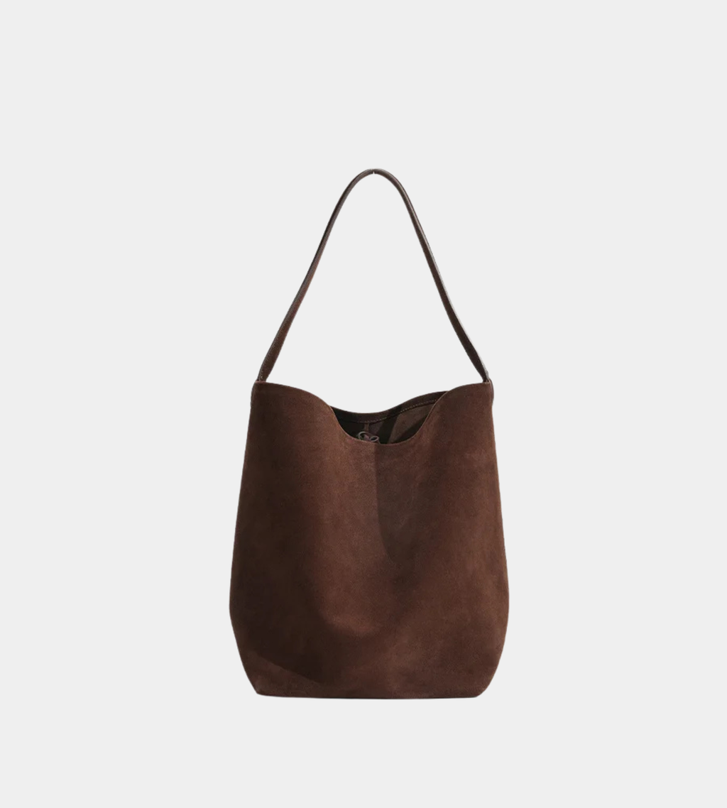 Suede Drawstring Bucket Shoulder Bag
