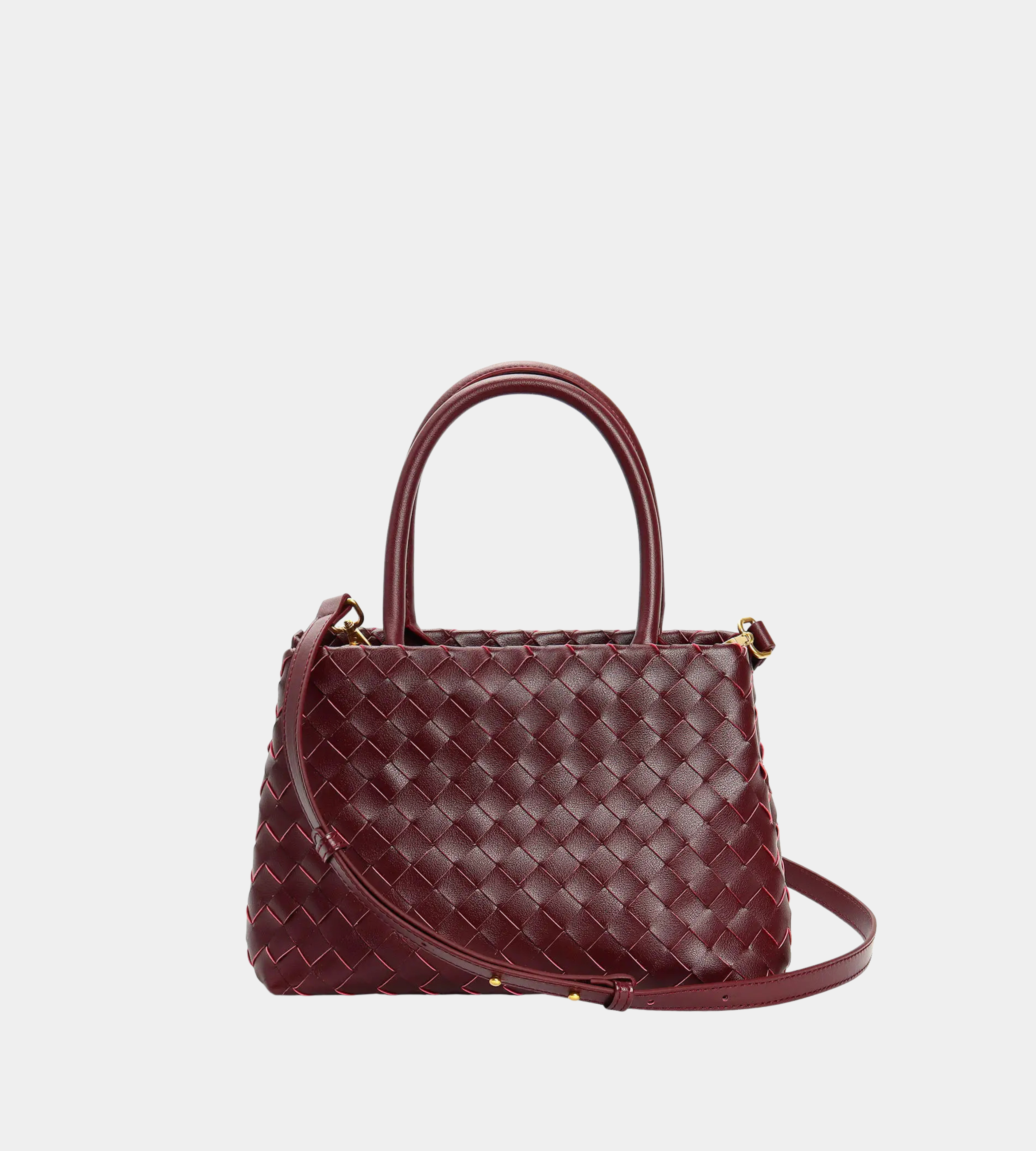 Handwoven Leather Bucket Crossbody Bag